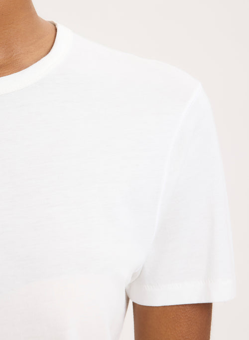 T-shirt Milk Manches Courtes Col Rond en Lyocell, Tencel et Coton - MAJESTIC FILATURES
