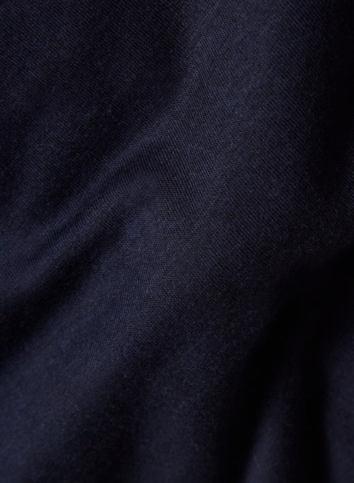 Marineblaues Hemd mit Kragen Langarm Lyocell / Tencel / Bio-Baumwolle - MAJESTIC FILATURES