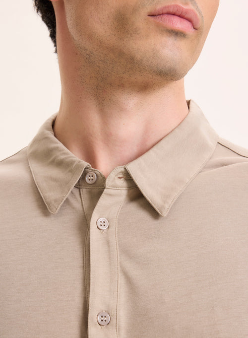 Chemise Beige Col Chemise Manches Longues en Lyocell / Tencel / Coton organique - MAJESTIC FILATURES