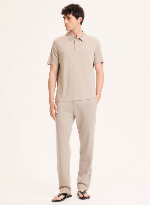 Polo gris Polo de manga corta en Lyocell / Tencel / Algodón orgánico - MAJESTIC FILATURES