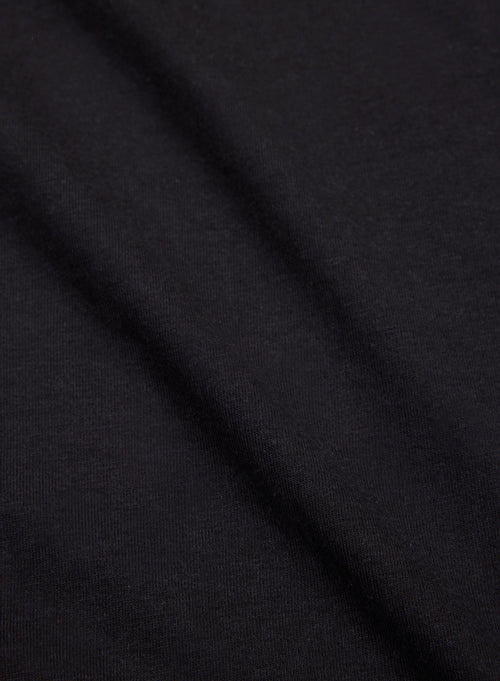 Camiseta negra de manga corta y cuello redondo en Lyocell / Tencel / Algodón orgánico - MAJESTIC FILATURES