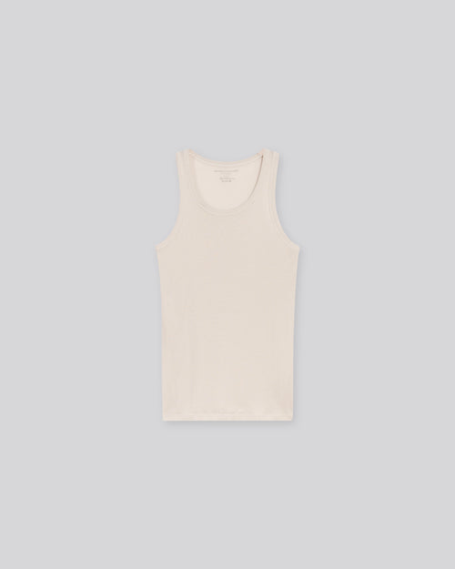 Grey Tank Top Round Neck Sleeveless in Lyocell / Tencel / Cotton - MAJESTIC FILATURES