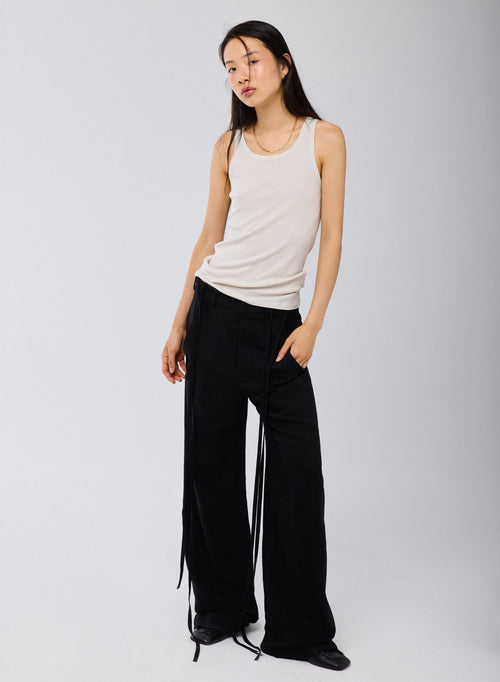 Grey Tank Top Round Neck Sleeveless in Lyocell / Tencel / Cotton - MAJESTIC FILATURES