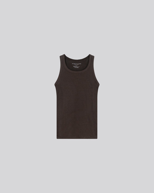 Débardeur Marron Col Rond Sans Manches en Lyocel / Tencel / Coton - MAJESTIC FILATURES
