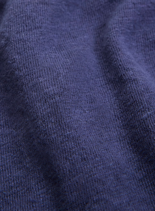 Débardeur Bleu Col Rond en Lin / Elasthanne - MAJESTIC FILATURES