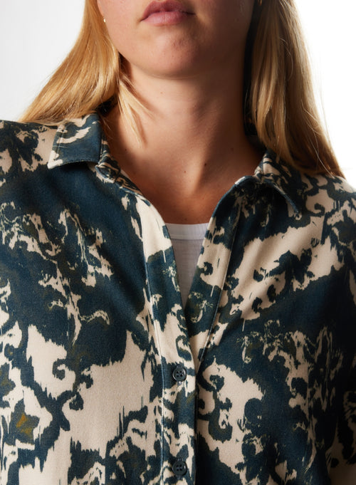 Camisa de manga larga de viscosa / elastano - MAJESTIC FILATURES