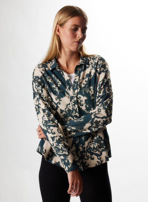 Camisa de manga larga de viscosa / elastano - MAJESTIC FILATURES