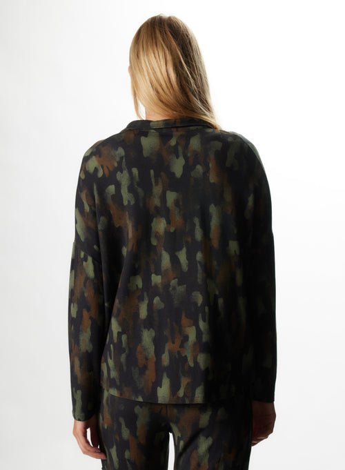 Chemise Dark green Manches Longues en Viscose / Elasthanne - MAJESTIC FILATURES