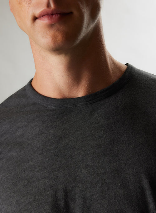 "T-Shirt mit Rundhalsausschnitt und langen Ärmeln aus Baumwolle / Kaschmir" - MAJESTIC FILATURES