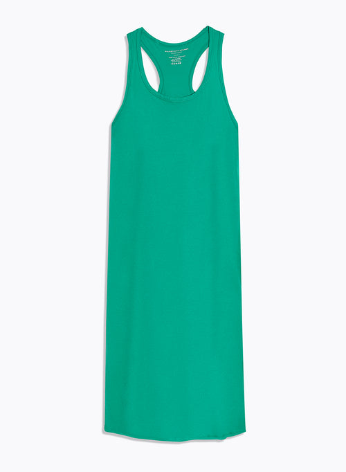 Grünes ärmelloses Kleid mit U-Ausschnitt aus Bio-Baumwolle - MAJESTIC FILATURES