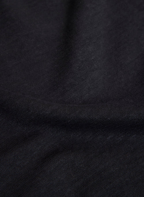 Schwarze Weste mit langärmeligem Kapuzenkragen aus Leinen / Bio-Baumwolle - MAJESTIC FILATURES