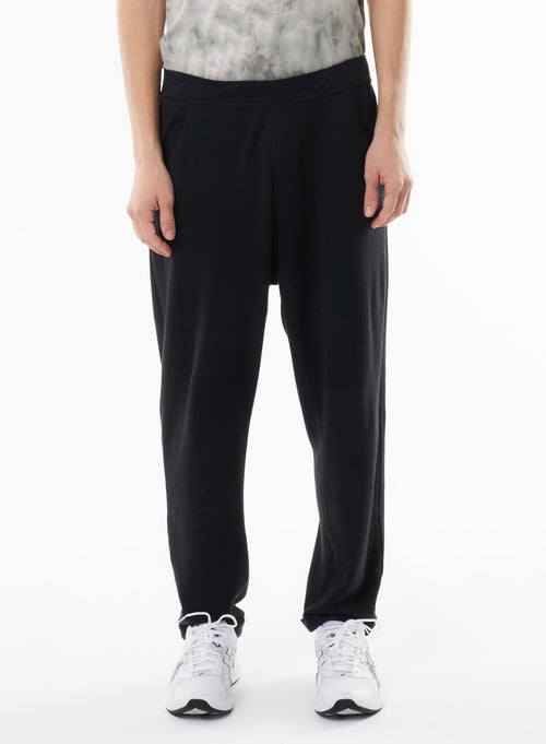 Black Linen and Organic Cotton Pants - MAJESTIC FILATURES