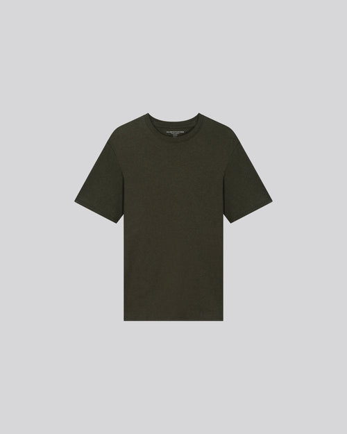 Grünes Kurzarm-T-Shirt mit Rundhalsausschnitt aus Bio-Baumwolle - MAJESTIC FILATURES