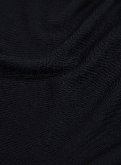 T-shirt Noir Col rond manches longues en Micro modal / Cachemire - MAJESTIC FILATURES