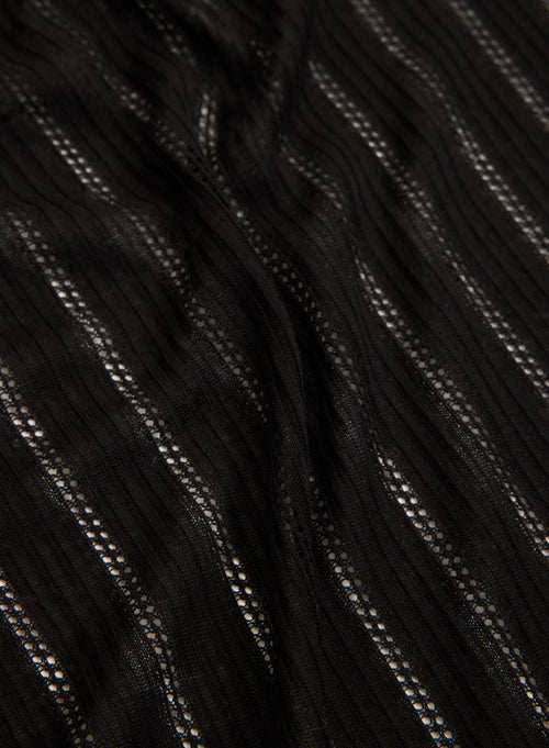 Schwarzes Kurzarm-T-Shirt mit Rundhalsausschnitt aus LYOCELL / TENCEL - MAJESTIC FILATURES