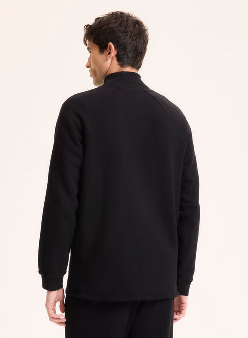 Black Long Sleeve Organic Cotton Vest - MAJESTIC FILATURES