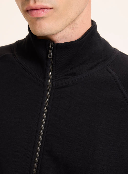 Black Long Sleeve Organic Cotton Vest - MAJESTIC FILATURES