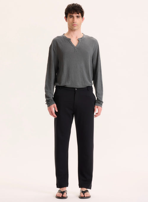 Black trousers in Lyocell / Tencel / Organic cotton - MAJESTIC FILATURES