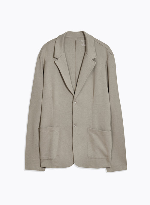 Graue Kragenjacke Langarmjacke aus Lyocell / Tencel / Bio-Baumwolle - MAJESTIC FILATURES