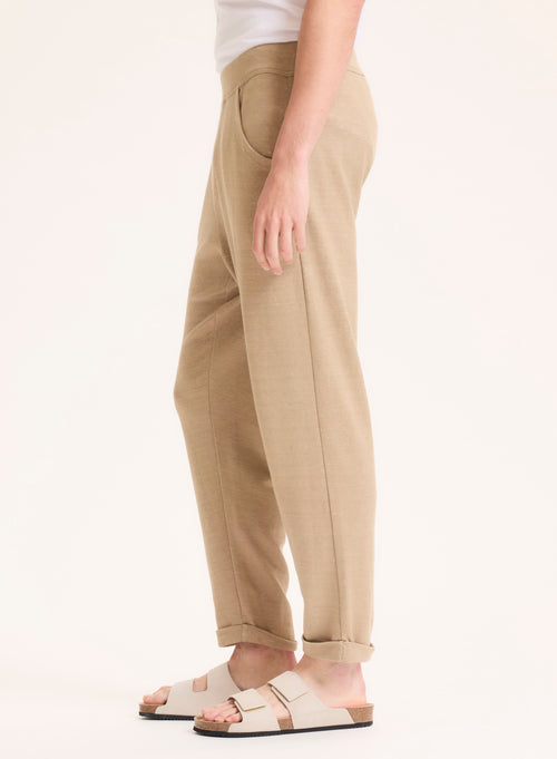 Pantalon Beige en Lin - MAJESTIC FILATURES
