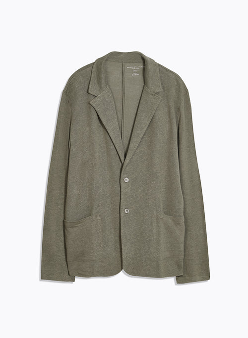 Green Long Sleeve Linen Jacket - MAJESTIC FILATURES