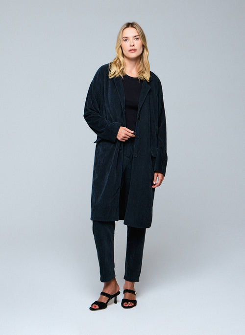 Manteau Gris Veste Manches Longues en Coton Organique / Polyester - MAJESTIC FILATURES