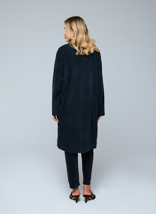 Manteau Gris Veste Manches Longues en Coton Organique / Polyester - MAJESTIC FILATURES