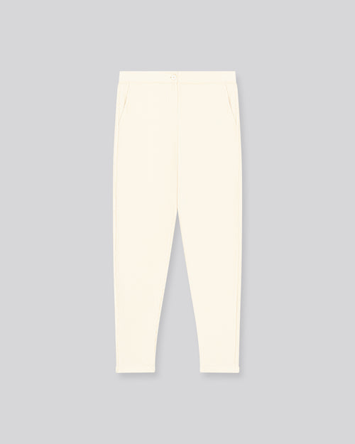 White pants in organic cotton / polyester - MAJESTIC FILATURES