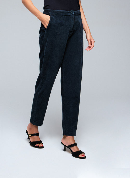 Pantalon Gris en Coton Organique / Polyester - MAJESTIC FILATURES