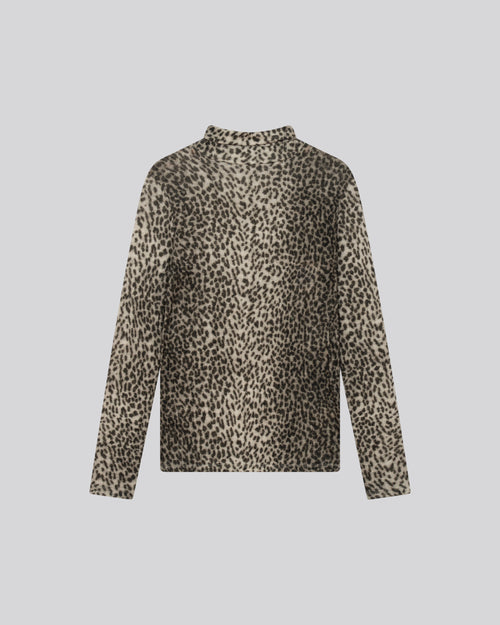 T-shirt Beige Col Roulé Manches Longues en Coton organique / Cachemire - MAJESTIC FILATURES