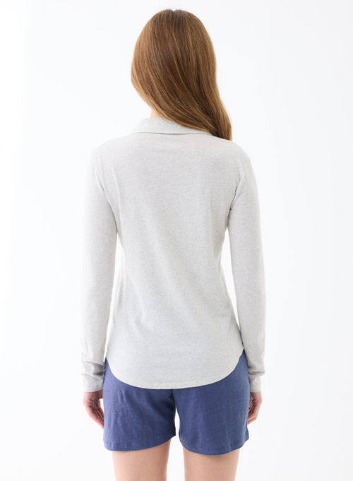 Chemise Brume chiné Manches Longues en Coton - MAJESTIC FILATURES