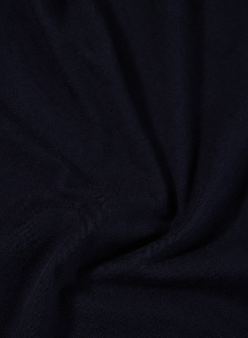 Navy blue Polly T-shirt Round Neck Short Sleeves in Cotton - MAJESTIC FILATURES