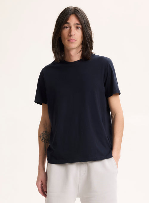 Patrice T-Shirt Rundhalsausschnitt kurze Ärmel aus Silk Touch Baumwolle - MAJESTIC FILATURES