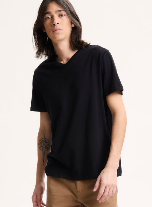 Paul Silk Touch Cotton short sleeve V-neck T-shirt - MAJESTIC FILATURES
