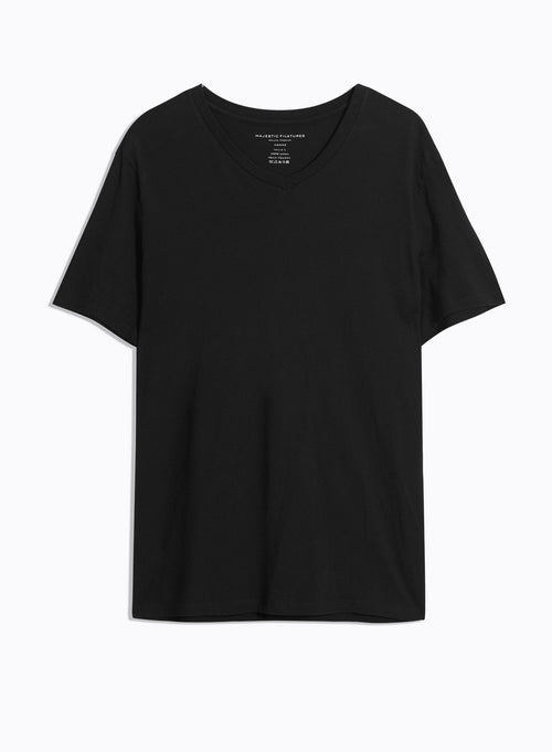 Paul Silk Touch Cotton short sleeve V-neck T-shirt - MAJESTIC FILATURES