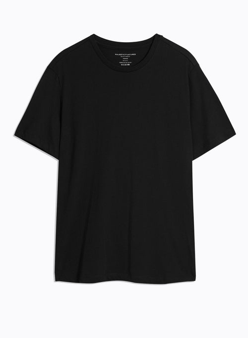 Julien T-Shirt Rundhalsausschnitt kurzen Ärmeln aus Deluxe-Baumwolle - MAJESTIC FILATURES