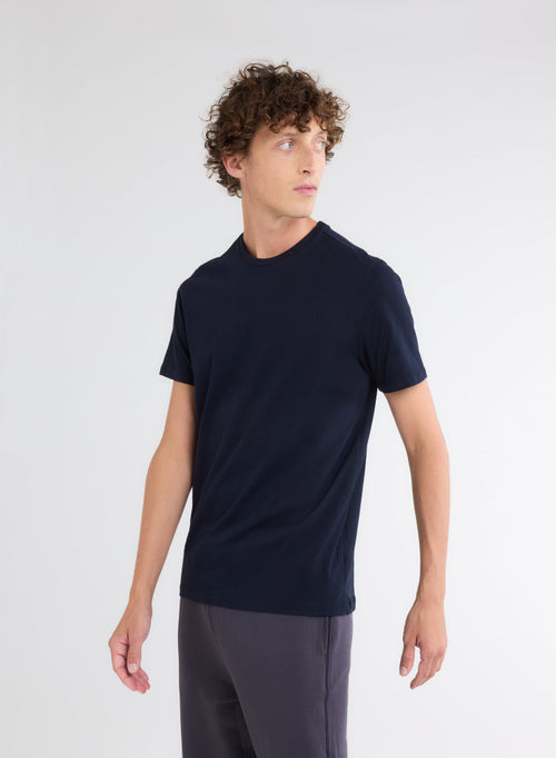 Julien T-Shirt Rundhalsausschnitt kurzen Ärmeln aus Deluxe-Baumwolle - MAJESTIC FILATURES