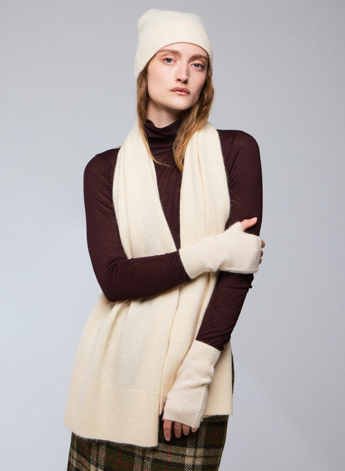 White Raccon wool / Polyamide scarf - MAJESTIC FILATURES