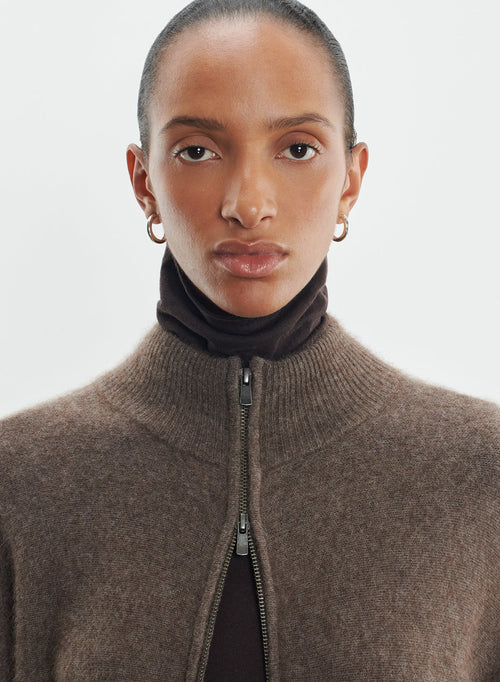 Cardigan in raccoon and polyamide - MAJESTIC FILATURES