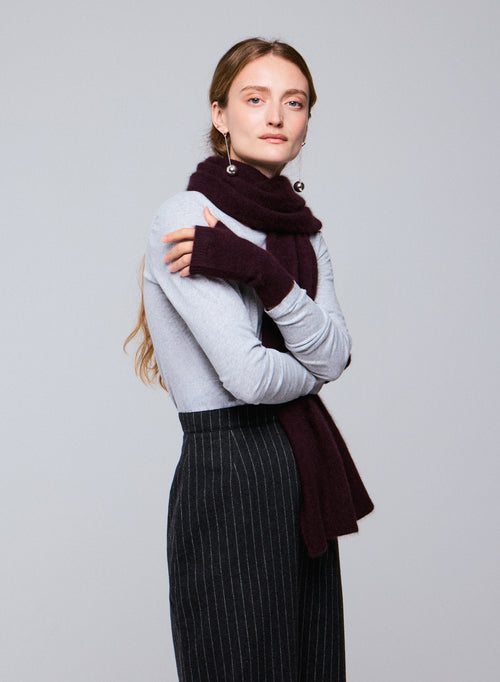 Purple mittens in Raccon wool / Polyamide - MAJESTIC FILATURES