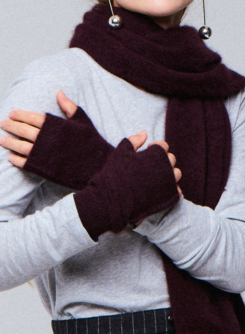 Purple mittens in Raccon wool / Polyamide - MAJESTIC FILATURES