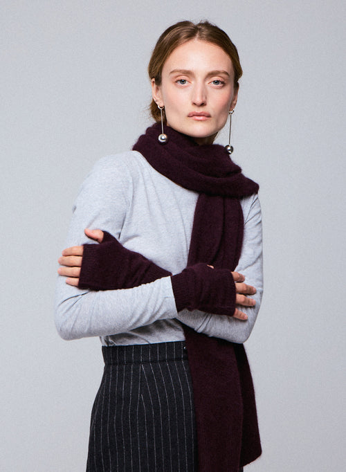 Purple mittens in Raccon wool / Polyamide - MAJESTIC FILATURES