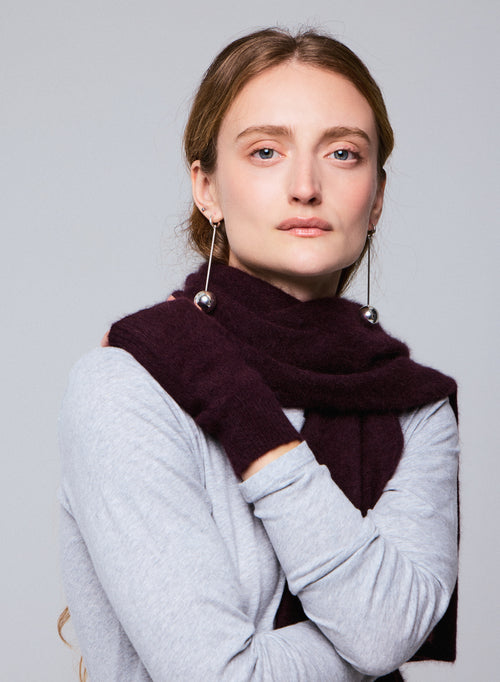 Purple mittens in Raccon wool / Polyamide - MAJESTIC FILATURES