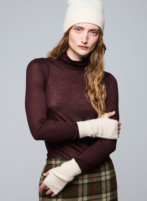 White Raccon wool / Polyamide mittens - MAJESTIC FILATURES