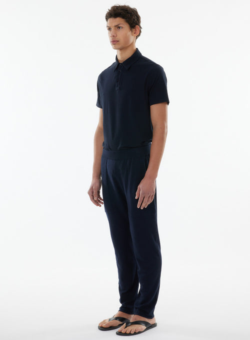 Pantalon Marine en Coton organique / Elasthanne - MAJESTIC FILATURES