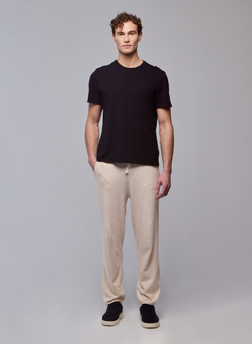 Pantalon Beige en Coton organique / Elasthanne - MAJESTIC FILATURES