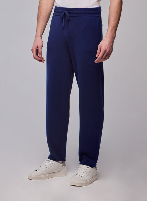 Blue Organic Cotton / Elastane Pants - MAJESTIC FILATURES