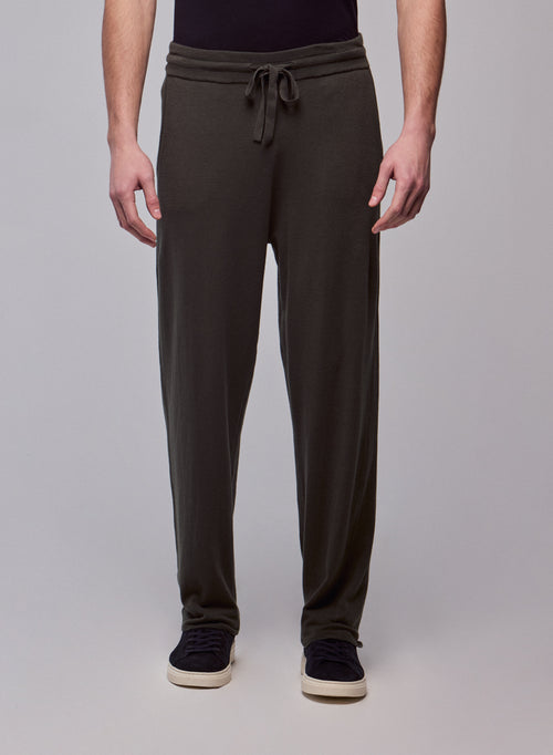 Pantalones de algodón orgánico verde / elastano - MAJESTIC FILATURES