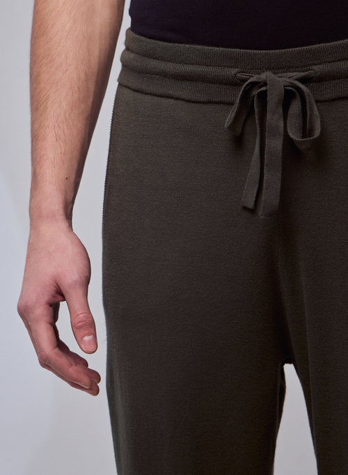 Pantalones de algodón orgánico verde / elastano - MAJESTIC FILATURES