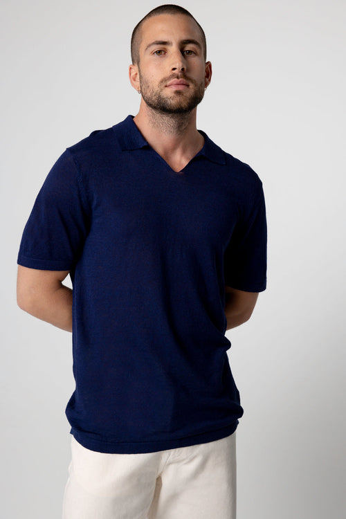 Polo Blue Moon Manches Courtes en Lin - MAJESTIC FILATURES